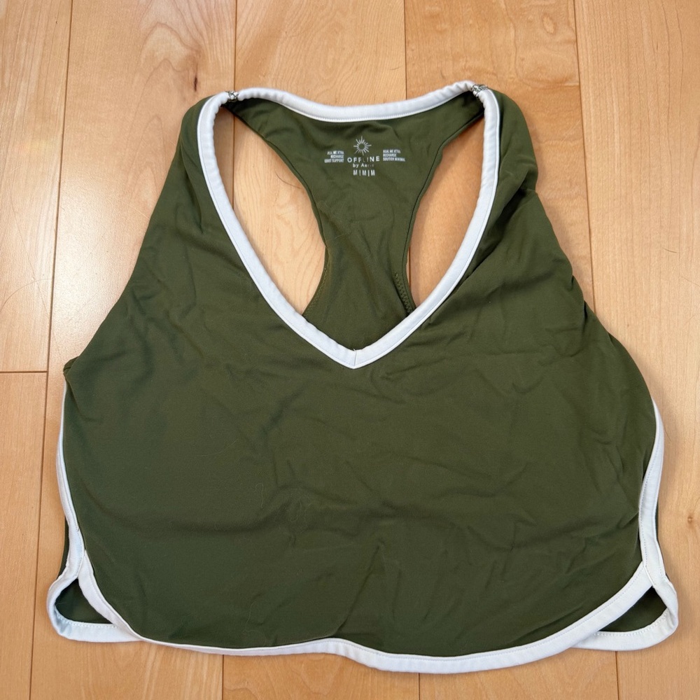 Aerie OFFLINE Real Me Xtra
Longline Track Sports Bra - Medium